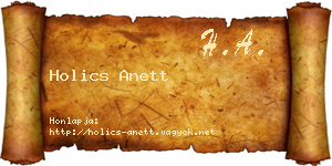 Holics Anett névjegykártya