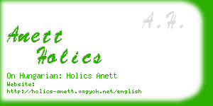 anett holics business card